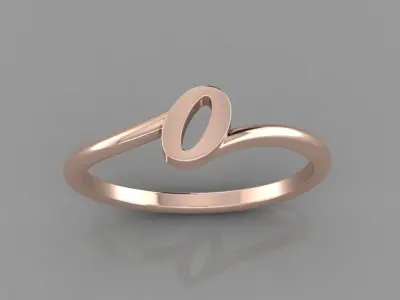 Alphabet Ring O 3D print model