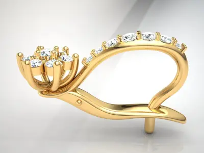 Earring E10 The luxury female earring with gems 3D print model