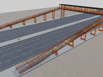 Steel Pedestrian Bridge Type-34 3D model