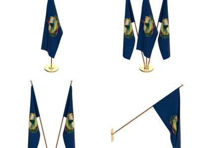 Vermont Flag Pack 3D model