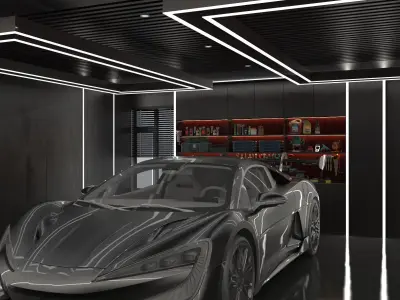 Car studio interior 3D model