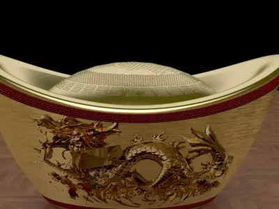 Chinese gold Ing 3D model