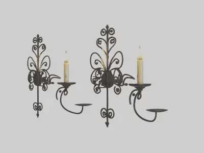 Candle wall sconce model Low-poly 3D model