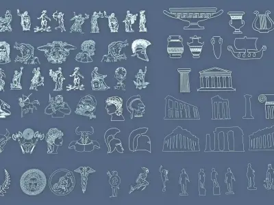Mythological Greek symbols 3D model