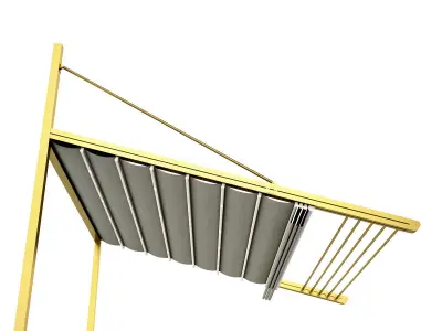 Motorized Pergola 3 brass satin polished 3D model