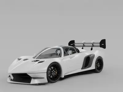 Nemsis v8 super sports racing car concept design 3D model