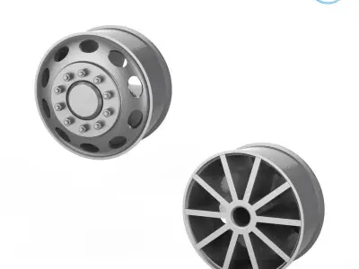 Truck Tire Mold With 3 Wheels 3D print model