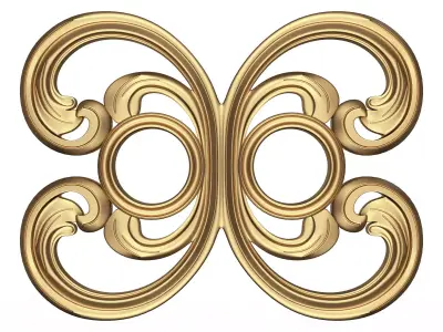 Carved Door Handle Decor 01 Low-poly 3D model