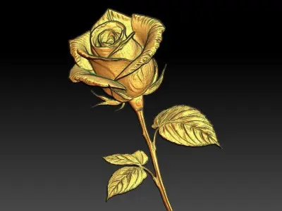 11 Rose CNC Relief Model 3D print model