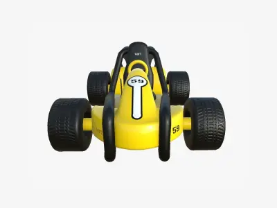 Cartoon Kart G06 Yellow - Vehicle Racing Design Low-poly 3D model