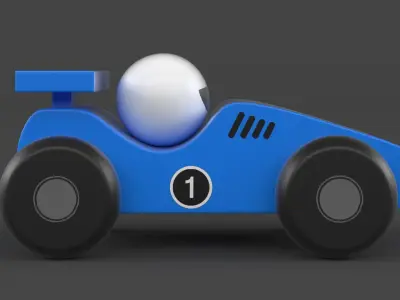 Wooden Race Car 3D model