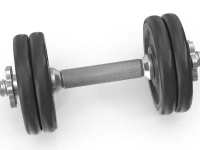 Old Dumbbell Low-poly 3D model