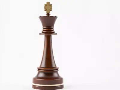 Mahogany King Chess Piece model pack Low-poly 3D model