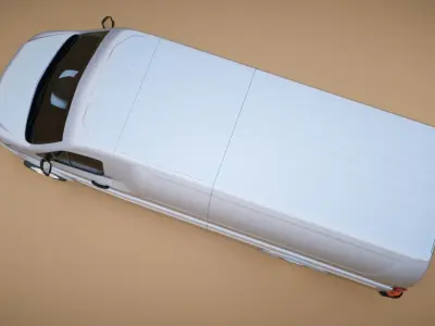 v8 CargoVAN with driver Low-poly 3D model