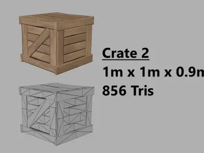Stylized PBR Wooden Crates and Pallets Game Ready Low-poly 3D model