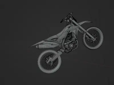 Kawasaki kx 450 f  low-poly Low-poly 3D model