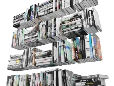 Books 150 pieces 4-3-1 Low-poly 3D model