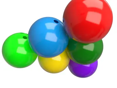 Bowling Ball Set Low-poly 3D model