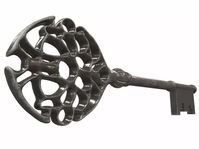 Skeleton ornamental key 4 3D model
