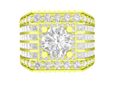 A7148 Luxury Korean Diamond Ring for Business Men 3D Model 3D print model