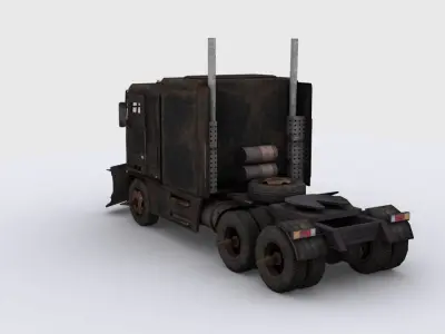 Apocalyptic truck Low-poly 3D model