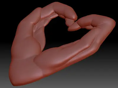 Hands and heart 3D print model