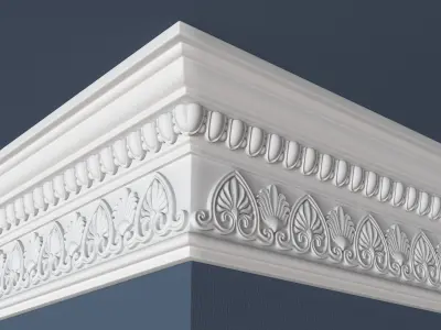 Decorative Crown Molding 3D model 8
