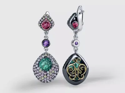  Elegance luxury drop earring ZMY ER 03 3D print model