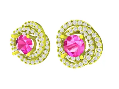 A7718 Luxury Diamond Women Earrings 3D Model 3D print model