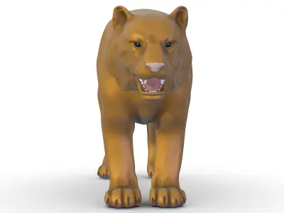 High Poly Model A Realistic Tiger Low-poly 3D model