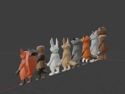 Low Poly Animal Character Collection Low-poly 3D model