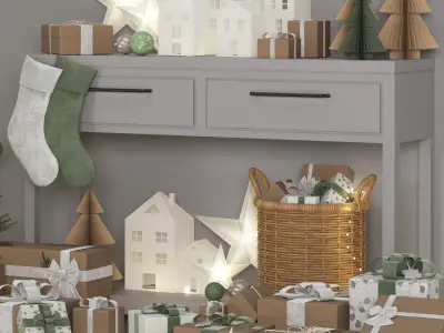 Christmas decorative set 3D model