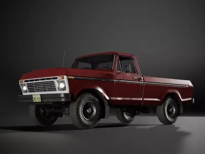 Pickup Truck AAA Next Gen Game Ready Low-poly 3D model Base ver Low-poly 3D model