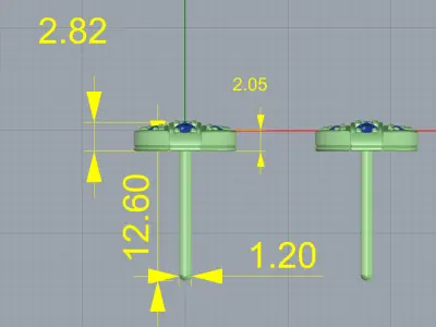 Earrings Himalia Diamonds White Gold Stud  3D print model