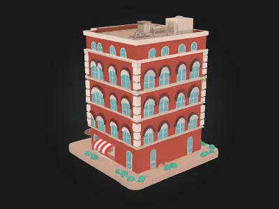 Grand Brick Hotel 3D model