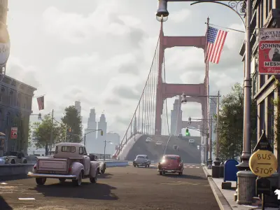 1950s NYC Environment Megapack Modular  Interiors and Characters Low-poly 3D model