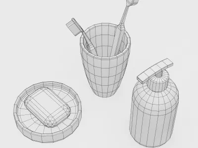 Bathroom Set Low-poly 3D model