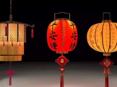 Chinese red lantern 3D model