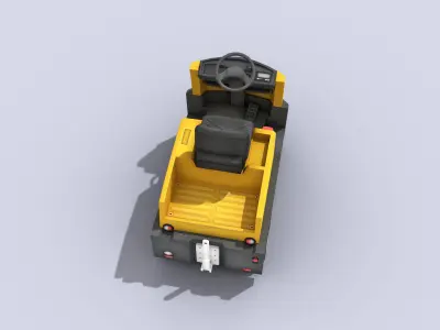 Tow Tractor Low-poly 3D model