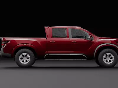 Nissan 4x4 Car Metallic Red Burgundy Dark Low-poly 3D model