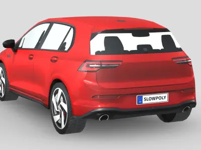 Volkswagen Golf GTI 2020 Low-poly 3D model