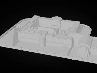 Low Poly Buckingham Palace 3D Model 3D model