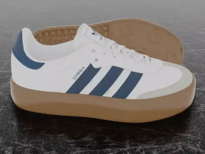 ADIDAS SAMBA OG - BLUE 3D SHOES Low-poly 3D model