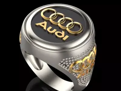 Audi man ring Silver Gold  Print 3D print model purchase