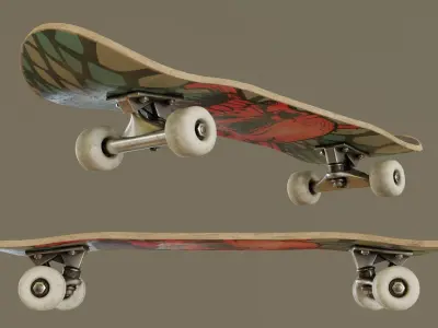 Skateboard - Snake Deck Low-poly 3D model