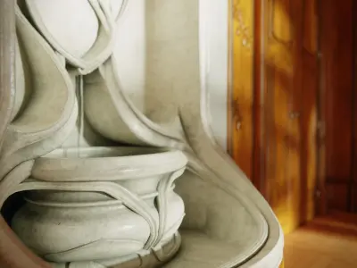 Art Nouveau fountain interior room 3D model