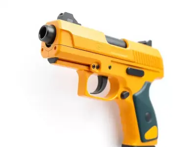 Vibrant Orange Pistol model pack Low-poly 3D model