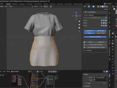 tennis sportwear Low-poly 3D model