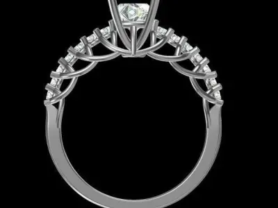 Diamond engagement  ring  Free 3D print model