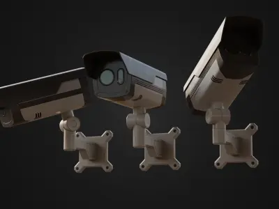 Modern CCTV Security Camera Low-poly 3D model